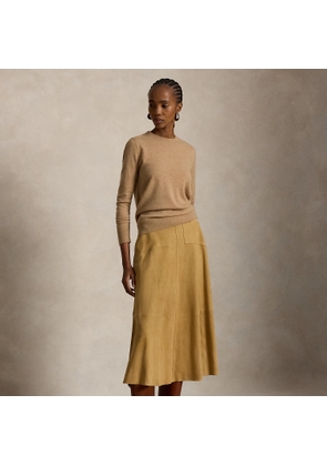 Belted Suede A-Line Skirt
