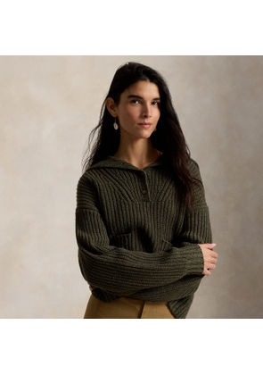 Wool-Cotton Half-Placket Jumper