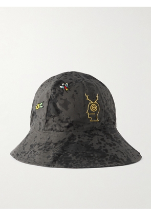 BRAIN DEAD - S2 W8 Embroidered Camouflage-Print Cotton-Canvas Bucket Hat - Men - Gray