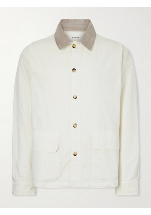 FRAME - Suede-Trimmed Cotton-Blend Jacket - Men - White - S
