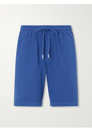 FEDELI - Alfa Straight-Leg Cotton-Blend Drawstring Shorts - Men - Blue - IT 46