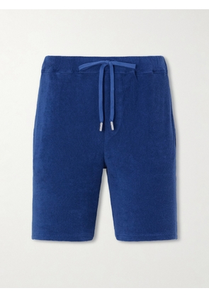 FEDELI - Slim-Fit Cotton-Terry Drawstring Shorts - Men - Blue - IT 46
