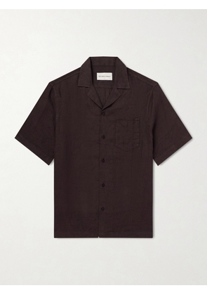Frescobol Carioca - Angelo Camp-Collar Linen Shirt - Men - Brown - S