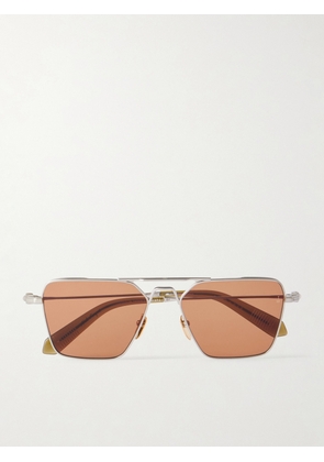 Jacques Marie Mage - Nick Fouquet Nellcôte Square Frame Metal Sunglasses - Men - Silver