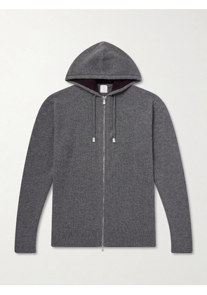 Eleventy - Ribbed Cashmere Zip-Up Hoodie - Men - Gray - S