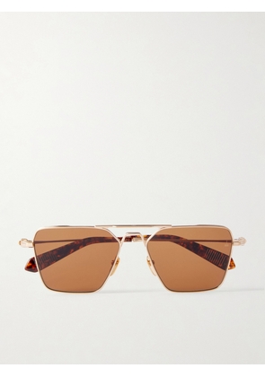 Jacques Marie Mage - Nick Fouquet Nellcôte Square Frame Metal Sunglasses - Men - Gold