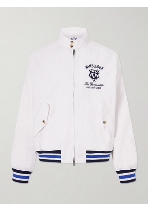 Polo Ralph Lauren - Wimbledon Logo-Embroidered Striped Cotton Blouson Jacket - Men - White - S
