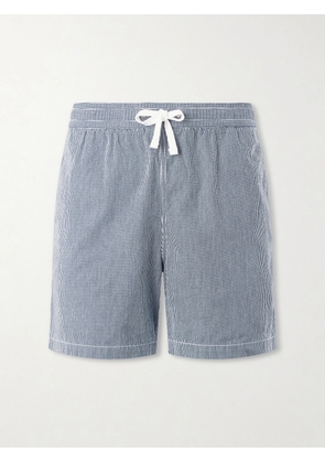 Drake's - Straight-Leg Striped Cotton Drawstring Shorts - Men - Blue - XS