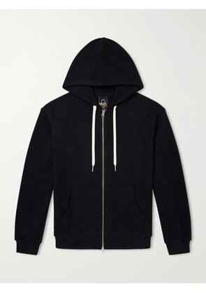 FrizmWORKS - Waffle-Knit Cotton Zip-Up Hoodie - Men - Black - S