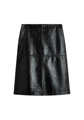 Gwen leather midi skirt