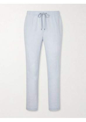 James Perse - Straight-Leg Garment-Dyed Linen Drawstring Trousers - Men - Blue - 1