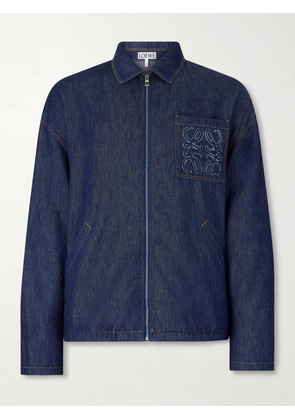 LOEWE - Anagram-Appliqué Cotton Chambray Jacket - Men - Blue - IT 46