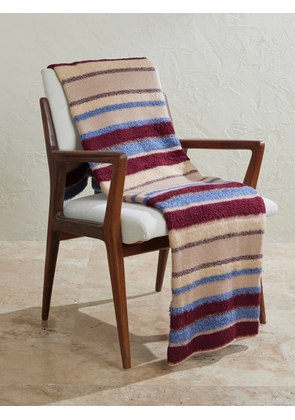 The Elder Statesman - Striped Textured Cashmere-Blend Blanket - Men - Purple