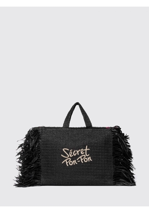 SECRET PON-PON Tote Bag Woman color Black