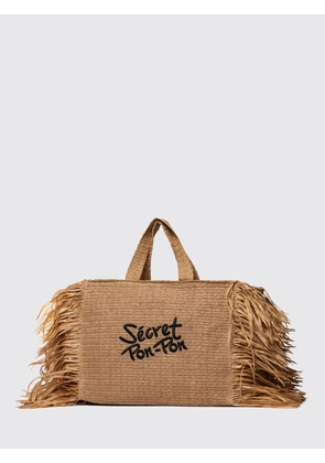 SECRET PON-PON Tote Bag Woman color Natural