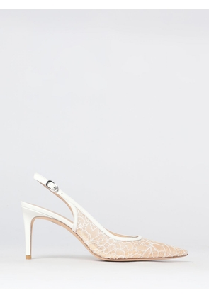 STUART WEITZMAN Lace Slingback Pumps with Mid Stiletto Heel