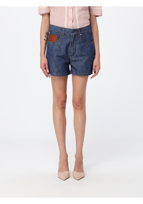 FENDI Five-Pocket Cotton Denim Shorts with Contrast Logo