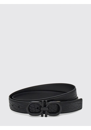 FERRAGAMO Reversible Gancini Belt in Grained and Smooth Calfskin