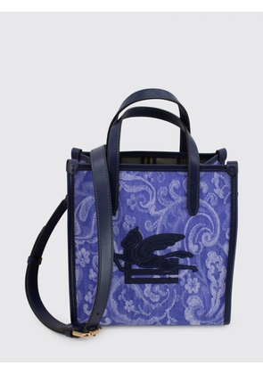 ETRO Paisley Print Cotton Handbag with Leather Details