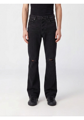 PURPLE P026 Straight-Leg Cotton Denim Jeans with Worn-Out Effect