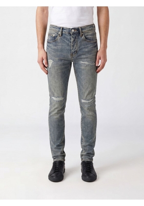 PURPLE P001 Mid-Rise Slim Fit Stretch Denim Jeans with Worn Effect