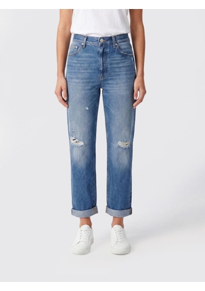 DONDUP Mid-Rise Straight Jeans in Distressed Denim with Turn-Up Hems