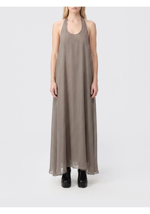 RICK OWENS A-Line Halterneck Midi Dress in Pure Silk