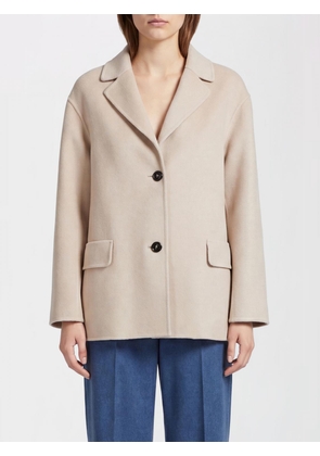 'S Max Mara Short Single-Breasted Coat in Pure Virgin Wool with Lapel Collar