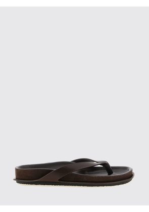 JACQUEMUS The Tatanes Calfskin Thong Sandals with Low Heel