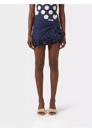 JACQUEMUS Asymmetrical Crêpe Mini Skirt with Ruffles and Low Waist