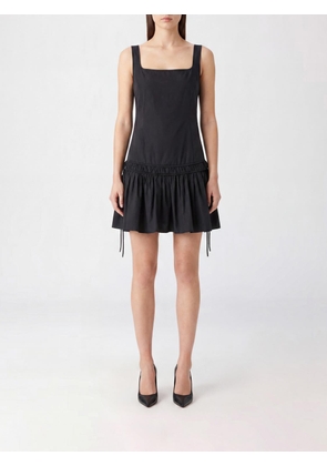 PINKO Enna Off-the-Shoulder Square Neck Cotton Mini Dress