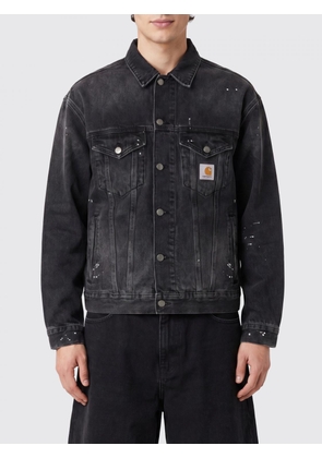 CARHARTT WIP Helston All-Over Abstract Print Denim Jacket with Logo Patch