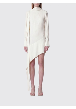 FRANCESCO MURANO Asymmetrical U-Back Midi Dress in Silk Blend