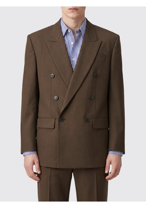 SAINT LAURENT Double-Breasted Peak Lapel Silk Blazer