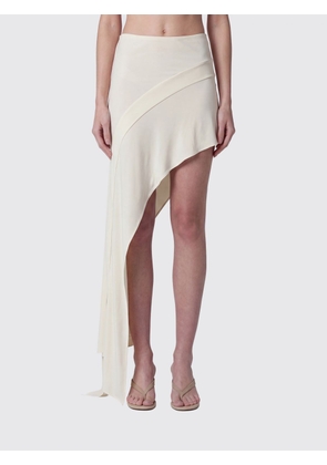 FRANCESCO MURANO Long Asymmetrical Skirt in Viscose with a Low-Rise Elastic Waist