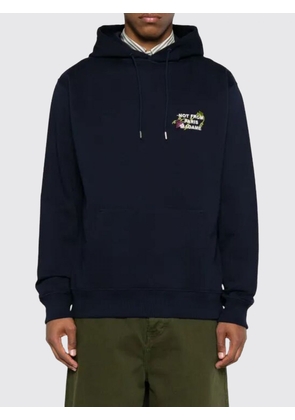 Drôle de Monsieur Cotton Hoodie with Slogan Print and Kangaroo Pocket