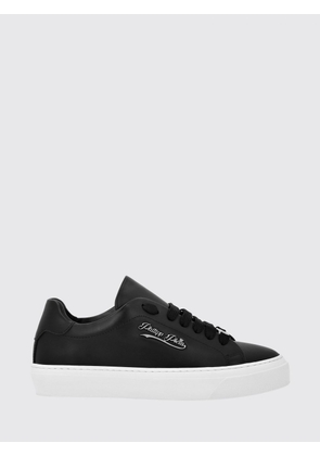 PHILIPP PLEIN Low Top Smooth Leather Sneakers with Applied Metal Logo