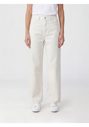 CARHARTT WIP Jane High-Waisted Wide-Leg Jeans in White Cotton Denim