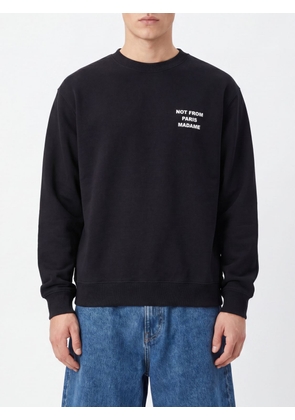 Drôle de Monsieur Crewneck Cotton Sweatshirt with Slogan Print