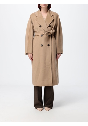 MAX MARA Madame Double-Breasted Long Wool Coat with Belt