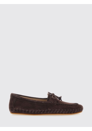 LE MONDE BERYL Suede Driver Loafers with Woven Straps