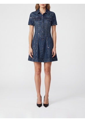 SELF-PORTRAIT Chemisier Mini Dress in Lyocell with Classic Collar