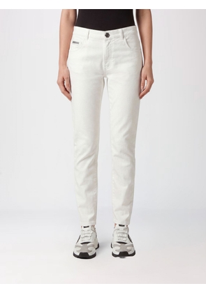 PHILIPP PLEIN High-Waisted Cropped Skinny Jeans in Stretch Denim with Hexagon Logo