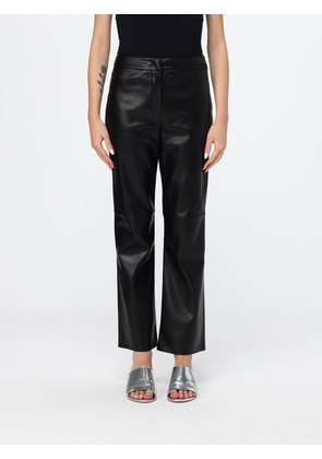 'S Max Mara Sublime Flared Mid-Rise Trousers in Smooth Calfskin Leather