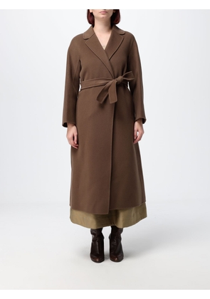 'S Max Mara Long Robe Coat in Pure Virgin Wool with Matching Belt