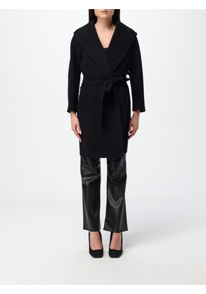 'S Max Mara Belted Virgin Wool Robe Coat with Shawl Collar