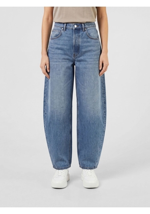 ALEXANDER WANG High-Waisted Baggy Denim Jeans with Rhinestone Logo