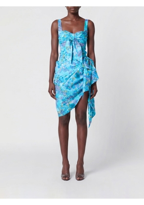 CHLOÉ Off-the-Shoulder Floral Cotton Bustier Mini Dress