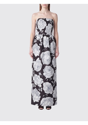 PATOU Floral-Print Viscose Bustier Gown