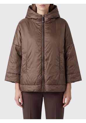 MAX MARA THE CUBE Hooded Short Down Jacket in Technical Fabric with Dropped Shoulders